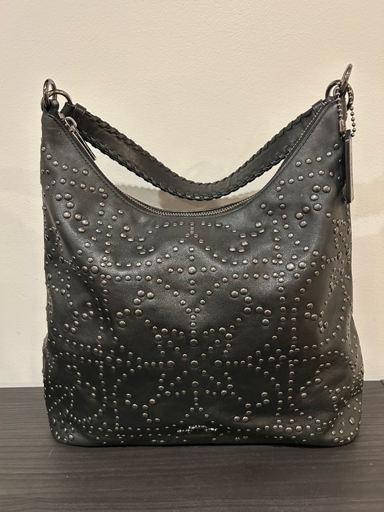 Coach Handbags - Coach Celeste Convertible Studded
Hobo bag in black leather EUC